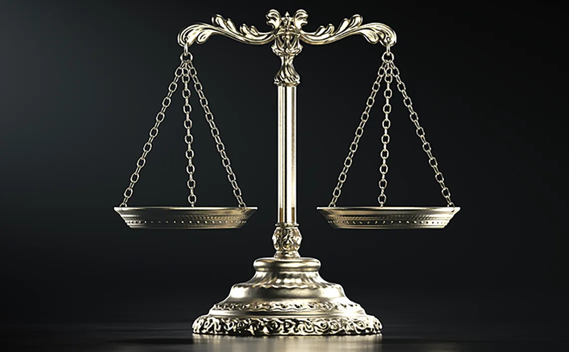 Decorative scales of justice